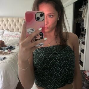 La Hearts Green Ruched Camisole Top